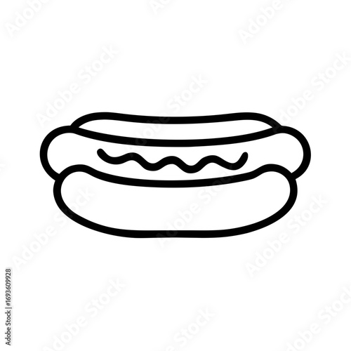 Hot Dog Icon Outline Vector Illustration