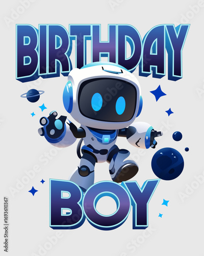 Astro bot birthday boy clipart Vector Image