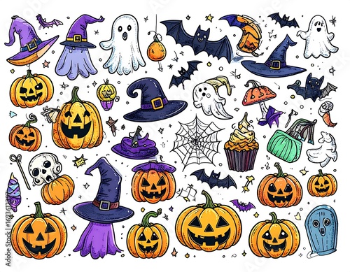 Halloween cartoon icons