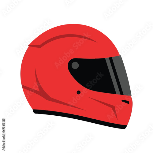 Vibrant red racing helmet for speed and safety in motorsports and extreme sports vector