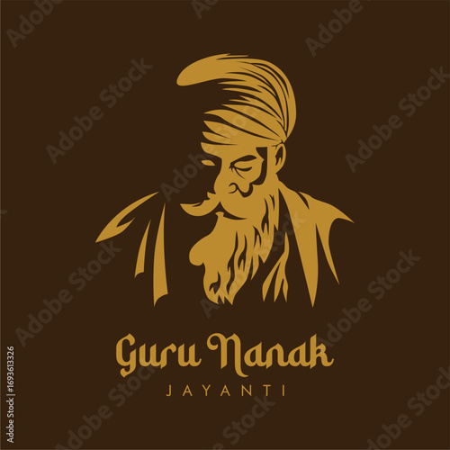 vector guru nanak jayanti poster template