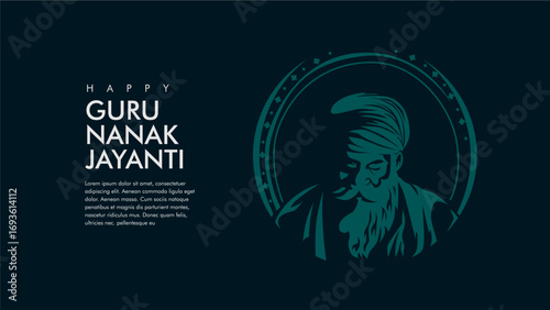 vector guru nanak jayanti poster template