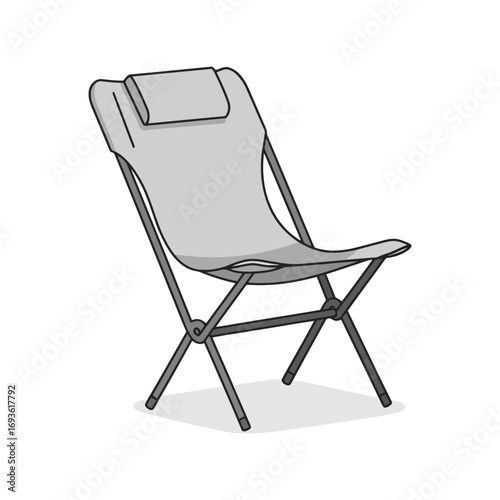 Relaxing foldable camp chair for outdoor leisure and comfort vector