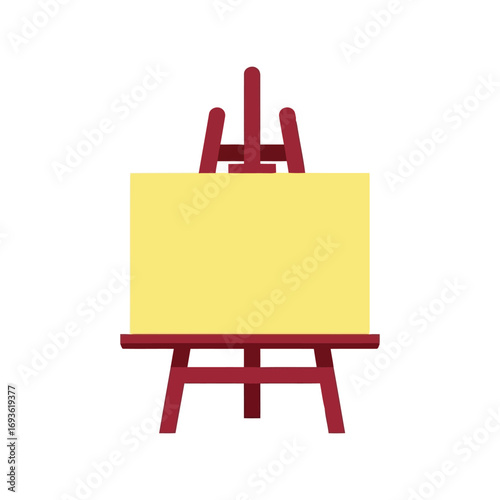 Art easel displaying blank canvas for creative expression and studio work vector