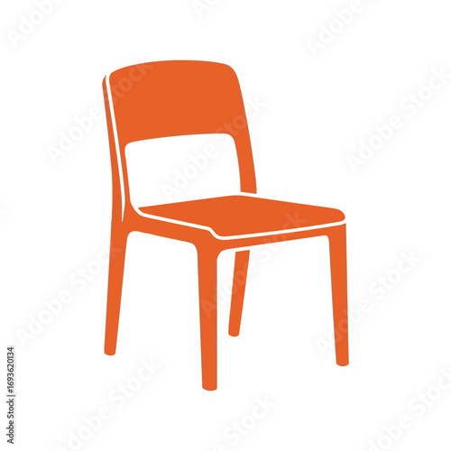 Modern orange plastic stacking chair for indoor outdoor cafe restaurant home vector