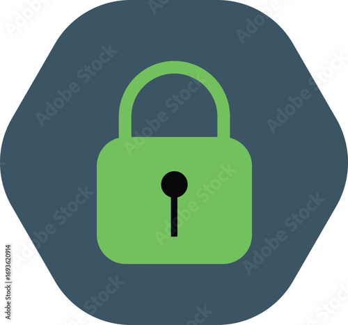 Shield security icon set with lock and unlock symbols, red and green outline style vector illustration