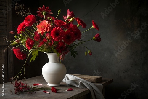 Stunning Red Flower Arrangement in Elegant Vase