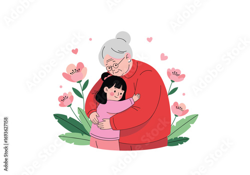 A cherished moment between a loving grandmother and her beloved granddaughter