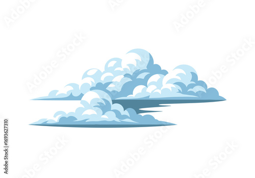 Fluffy white clouds floating gently across a clear blue sky