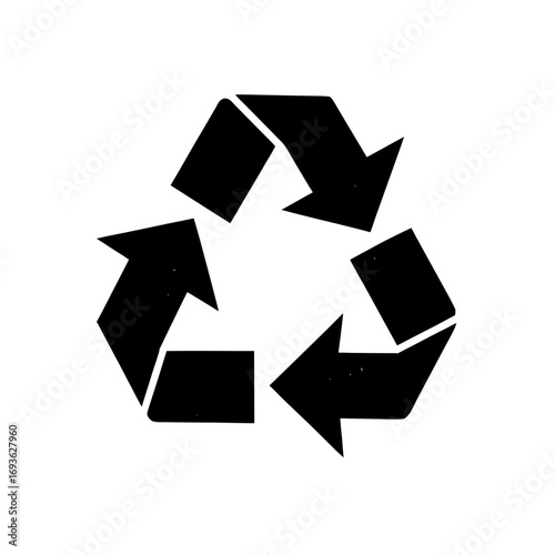 recycle symbol on black