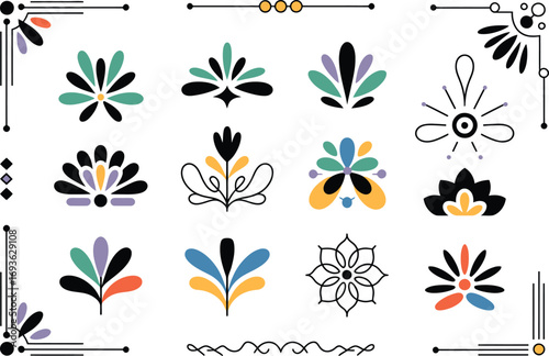 Elegant floral elements and borders for creating sophisticated designs and invitations with vintage charm