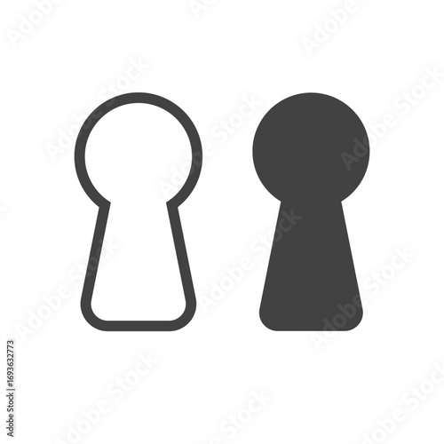 Keyhole shape outline icon transparent vector isolated