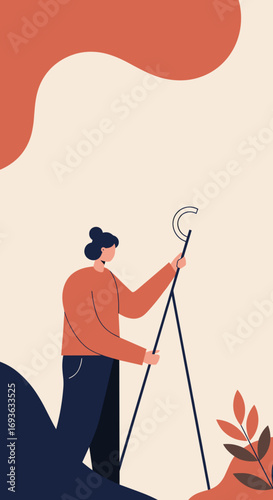 Illustrative image of a person using a photography tripod and reflector, representing creative work, freelance projects, and artistic lifestyle pursuits outdoors.