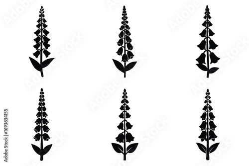 Black Silhouette Flower Icons