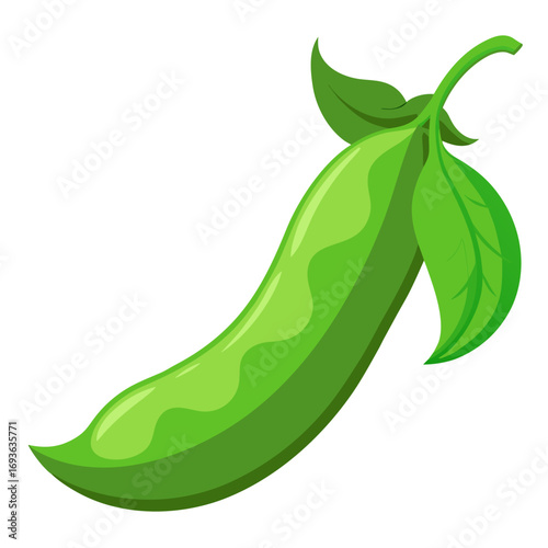 green beans isolated on white background