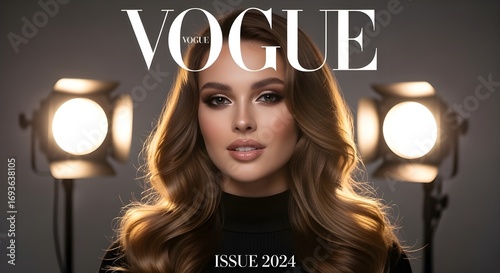 Vogue magazine cover featuring a young woman, Issue 2024