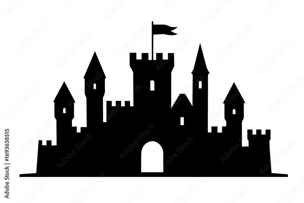 Obraz premium Medieval Castle Silhouette