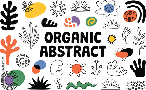 Trendy organic abstract shapes for creative design projects and modern artistic backgrounds or stylish posters