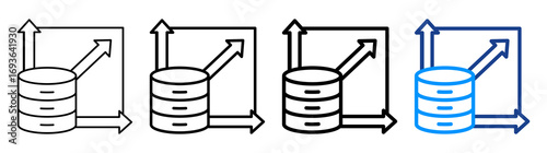 Database Scalability Icon Different Style Outline Collection Set
