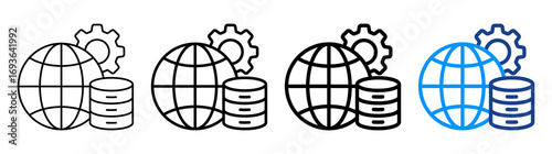 Master Data Icon Different Style Outline Collection Set