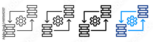 Data Replication Icon Different Style Outline Collection Set