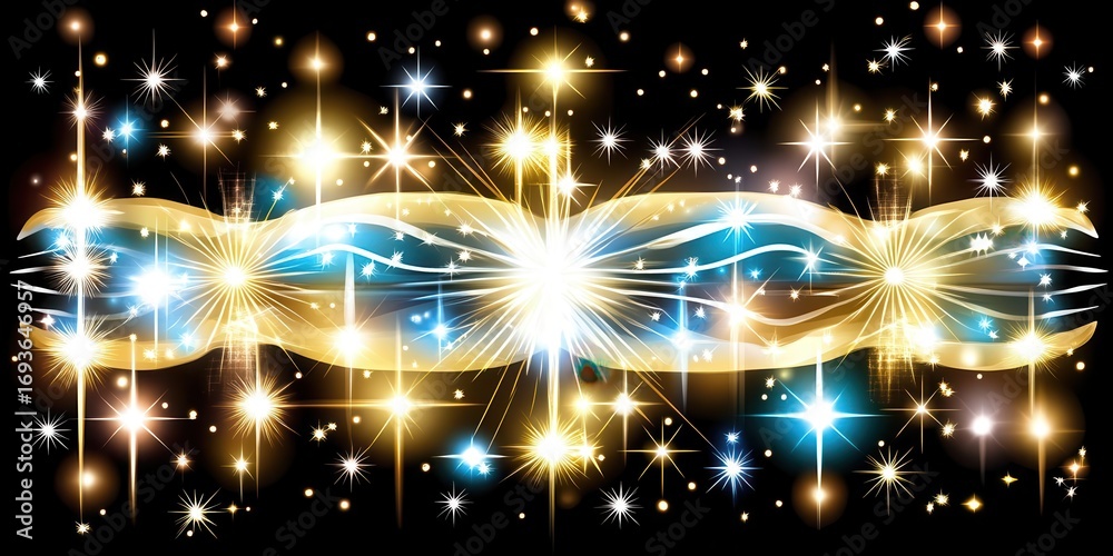Obraz premium Stars Illuminate the Night Sky with Brilliant Light and Cosmic Radiance
