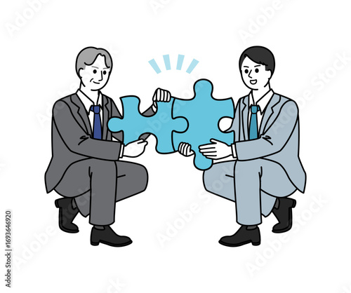 Teamwork businessmen.　チームワーク　ビジネスマン　協力するビジネスマン