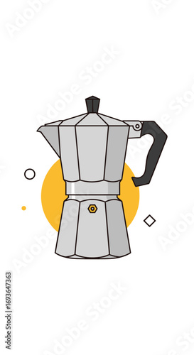 Classic italian stovetop espresso maker for delicious coffee at home