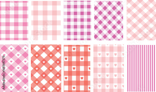 Check Set Pink Plaid Seamless Pattern