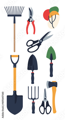 Collection of essential gardening tools for a thriving outdoor landscape design