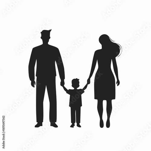 Loving family holding hands, symbolizing unity and togetherness in a modern, clean aesthetic