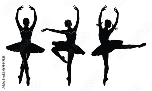 Ballet Dancers Silhouettes in Poses