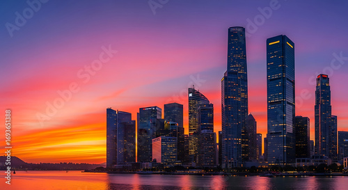 City Skyline at Sunset