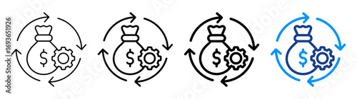 Operating Costs Icon Different Style Outline Collection Set
