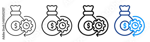 Budget Efficiency Icon Different Style Outline Collection Set