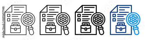 Job Description Icon Different Style Outline Collection Set