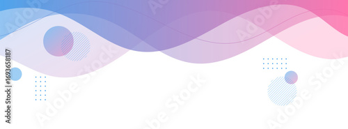 blue and pink gradation banner background wave shape.memphis background.colorful.vector eps 10