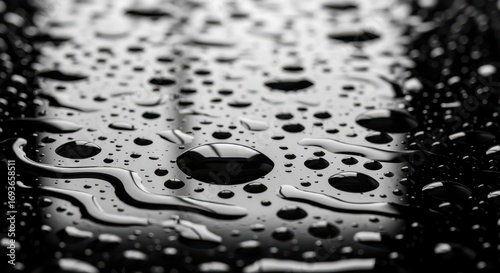 Water Droplets: A monochrome shot captures the beauty of water droplets, reflecting light and texture to create an abstract visual