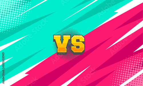 Versus fight background in comic style. two color background design