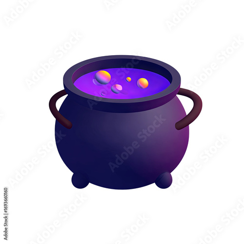 A magical cauldron bubbling with colorful potions, evoking mystery and enchantment.