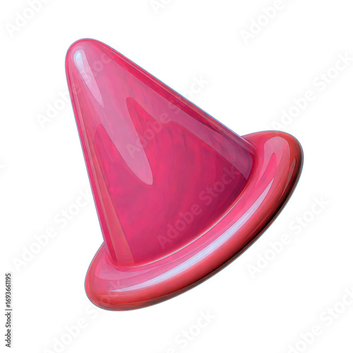 A vibrant pink traffic cone illustration suitable for various design projects.