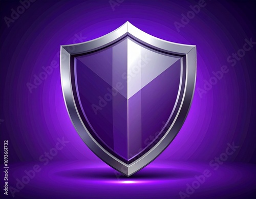 Vibrant metallic shield icon gleaming with robust digital protection and defense