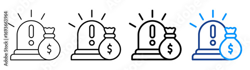 Emergency Funds Icon Different Style Outline Collection Set