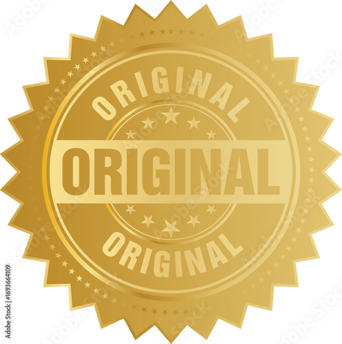 Original gold seal icon vector template