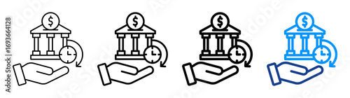 Long Term Deposit Icon Different Style Outline Collection Set