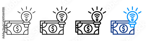 Smart Money Icon Different Style Outline Collection Set
