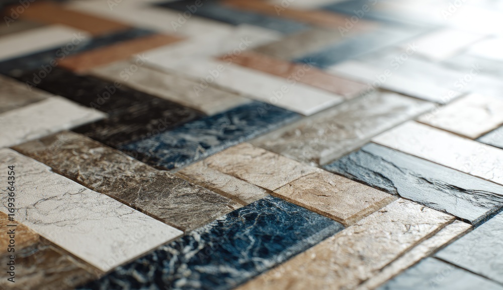 Naklejka premium Close-up of patterned tile flooring
