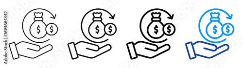 Financial Backup Icon Different Style Outline Collection Set