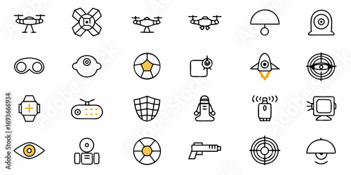 Cool tech icons offer a modern, dynamic visual set for innovative projects and designs