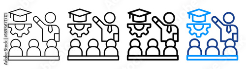 Vocational Training Icon Different Style Outline Collection Set
